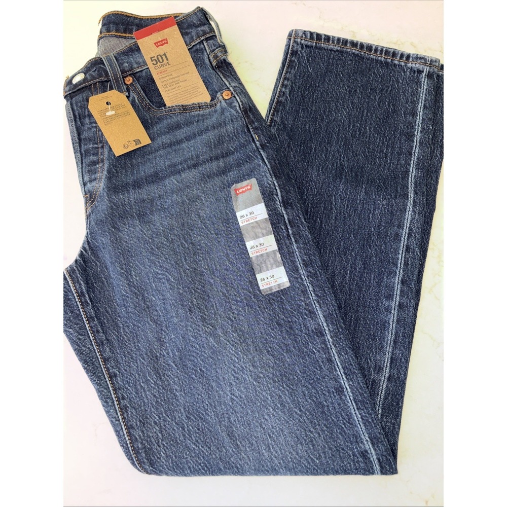 Levi's 501 Curve Premium Women's High Rise Button Fly Jeans Straight 26x30 NWT